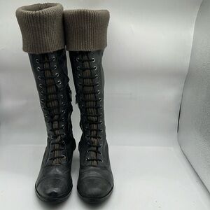 Cole Haan Nike Air Whitley Knit Cuff Tall Boots Sz 9 B